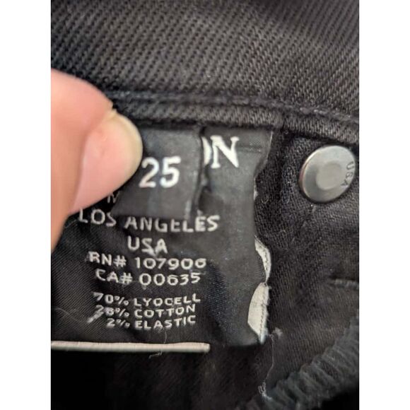 Hudson "Krista Super Skinny" Black Coated Jeans, Size 25 - Picture 2 of 6